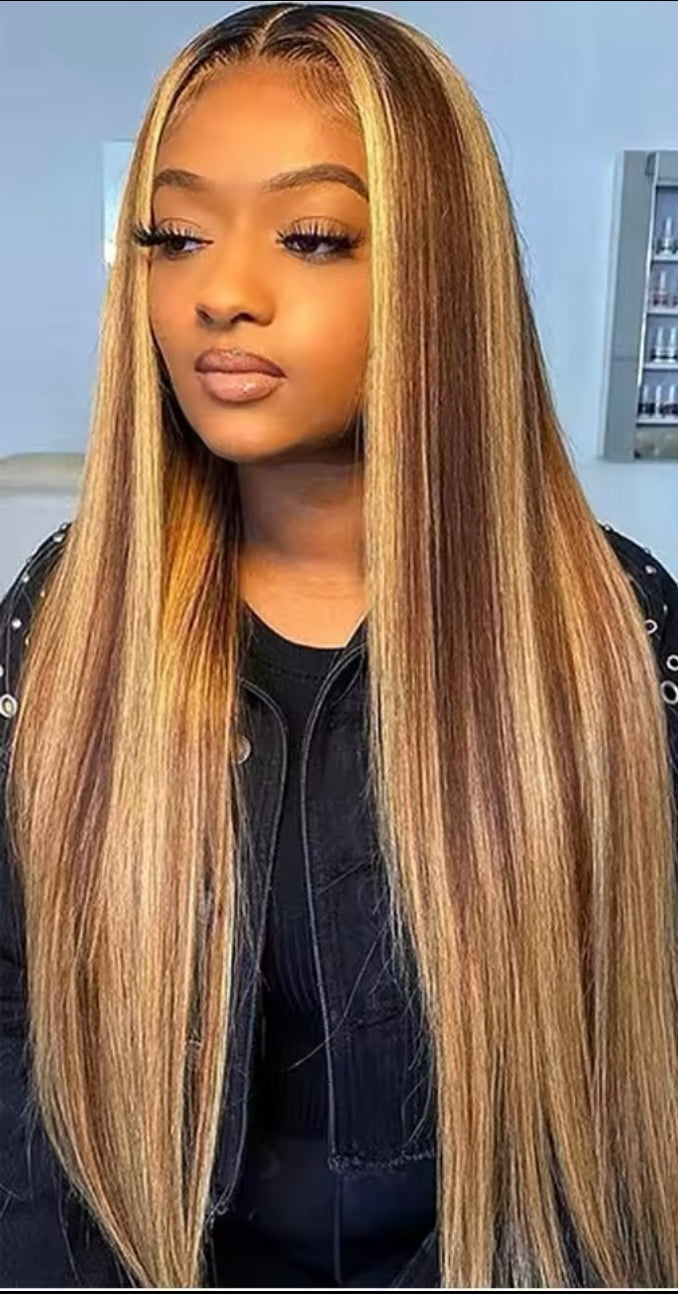 Straight honey blonde